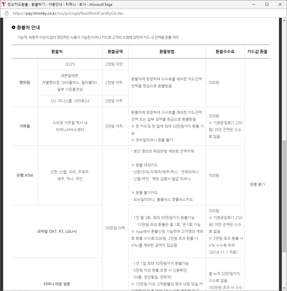 휴일 동전 입금 방법 - 비대면,  티머니와 은행ATM 활용 - 기타 tip